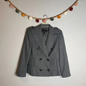 Escada grey herringbone blazer jacket